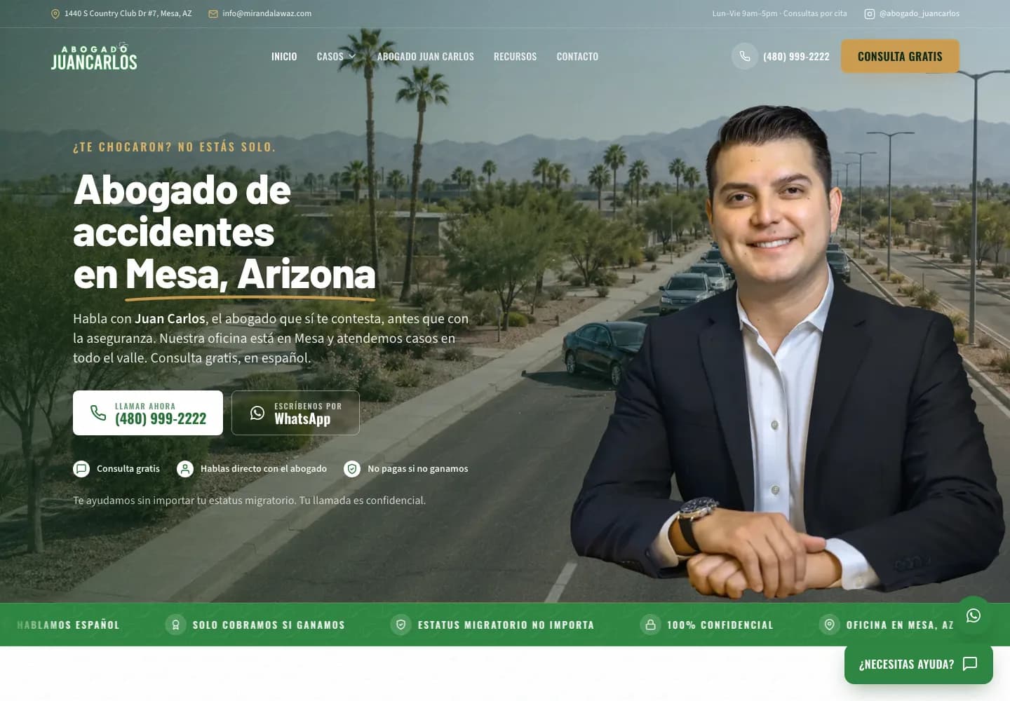 Abogado Juan Carlos desktop and mobile website screenshot