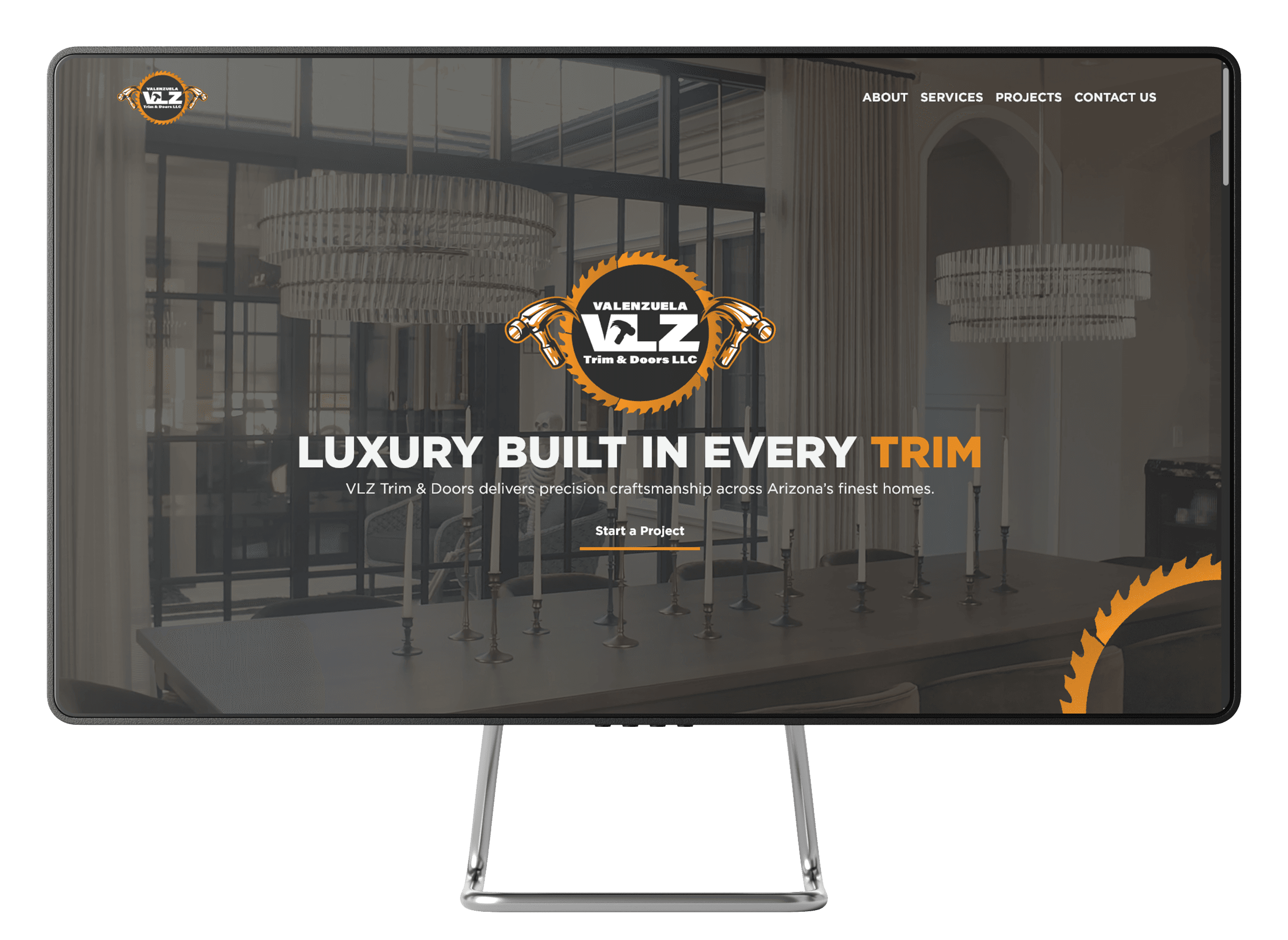 VLZ Trim and Doors desktop and mobile website mockup